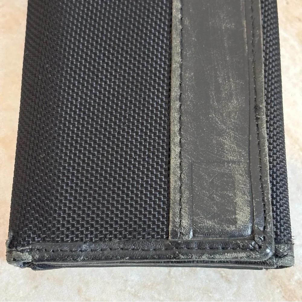 Rei tri-fold RFID nylon and leather wallet